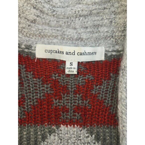 Cupcakes & Cashmere Womens Sweater Small Tribal Pattern Open Front Cardigan - Picture 5 of 7